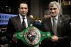 Pavia, 17 Marzo 2012. Con la cintura di campione del mondo insieme al WBC Supervisor Mr. Mauro Betti. Foto R. Romagnoli